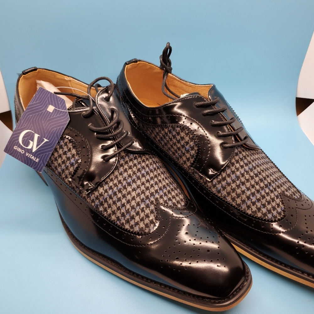 Gino VITALE Houndstooth Wingtips Men's Size 12. NE